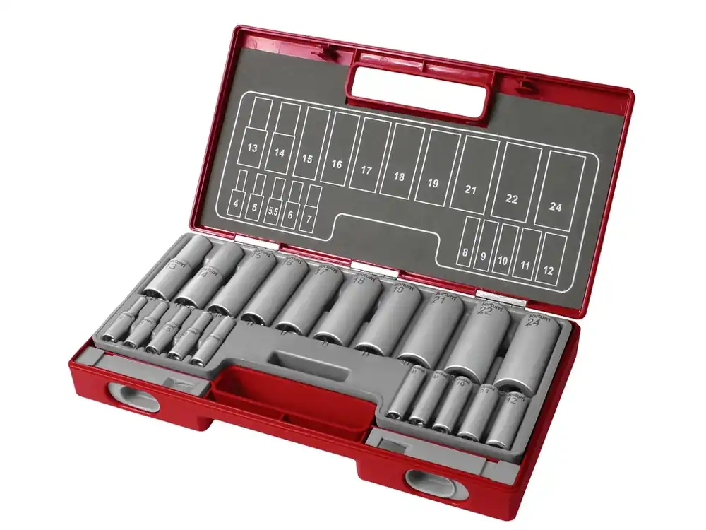 hlavice nástrčné prodloužené, sada 20ks, 1/4", 1/2" Autentický