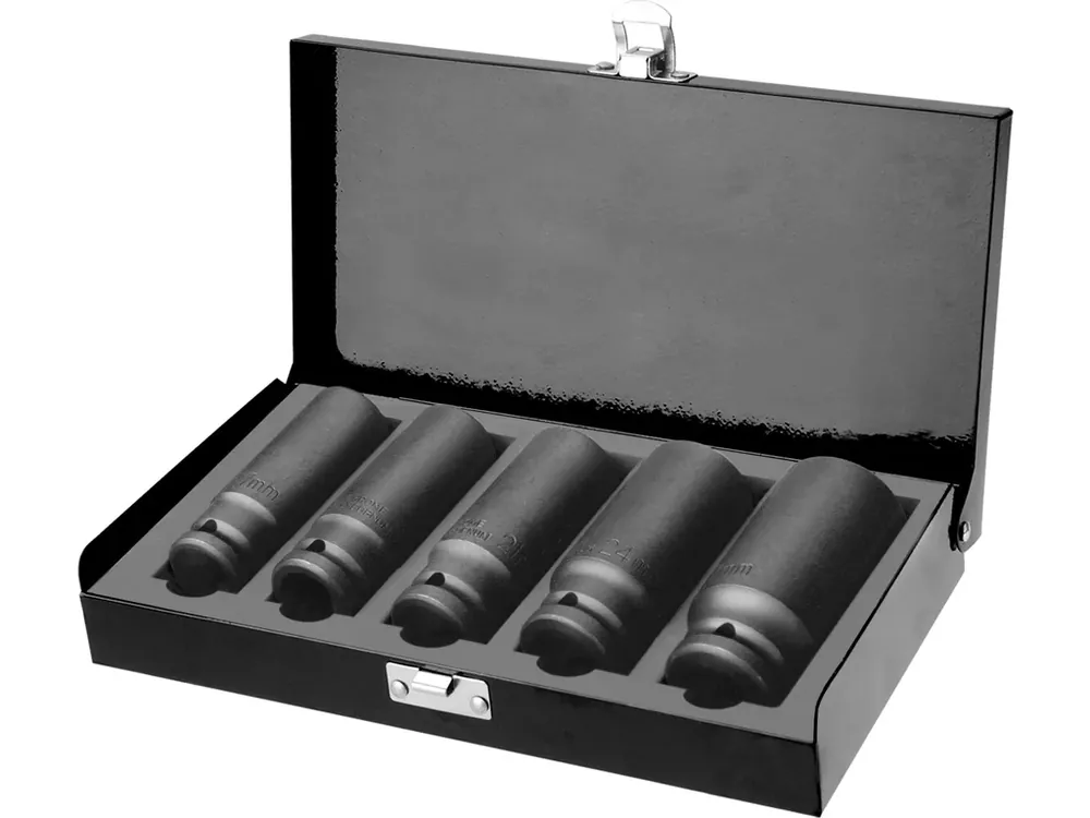 Autentický hlavice nástrčné rázové 1/2", sada 5ks, 17-27mm, L 79mm