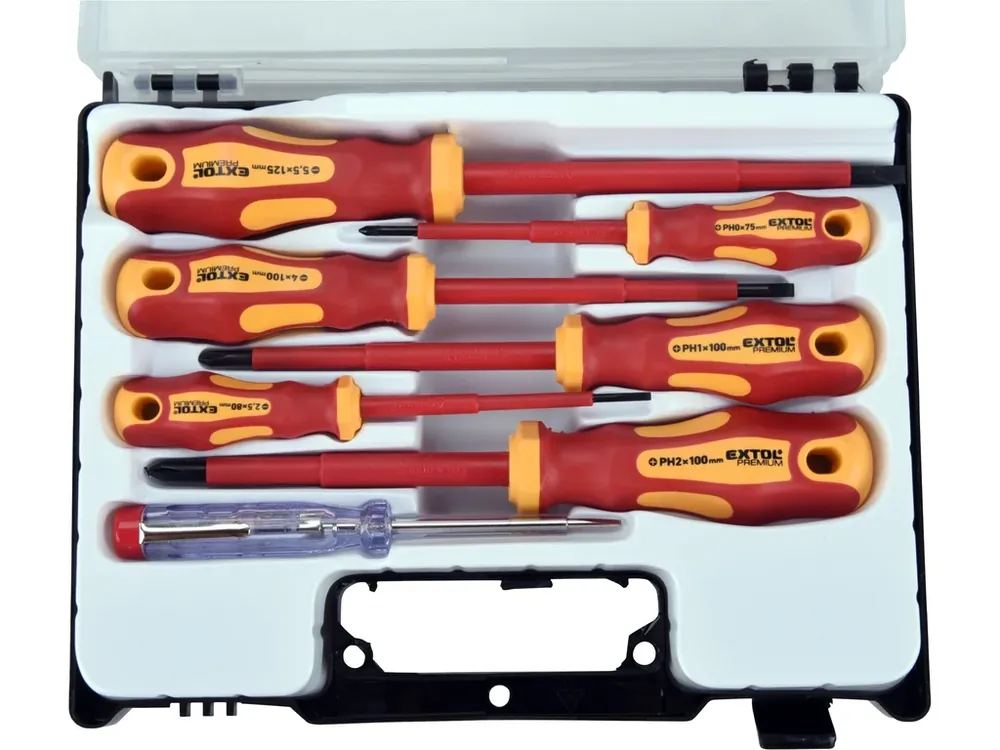 Must-Have šroubováky elektrikářské se zkoušečkou, sada 7ks, 3x(-), 3x(PH), CrV