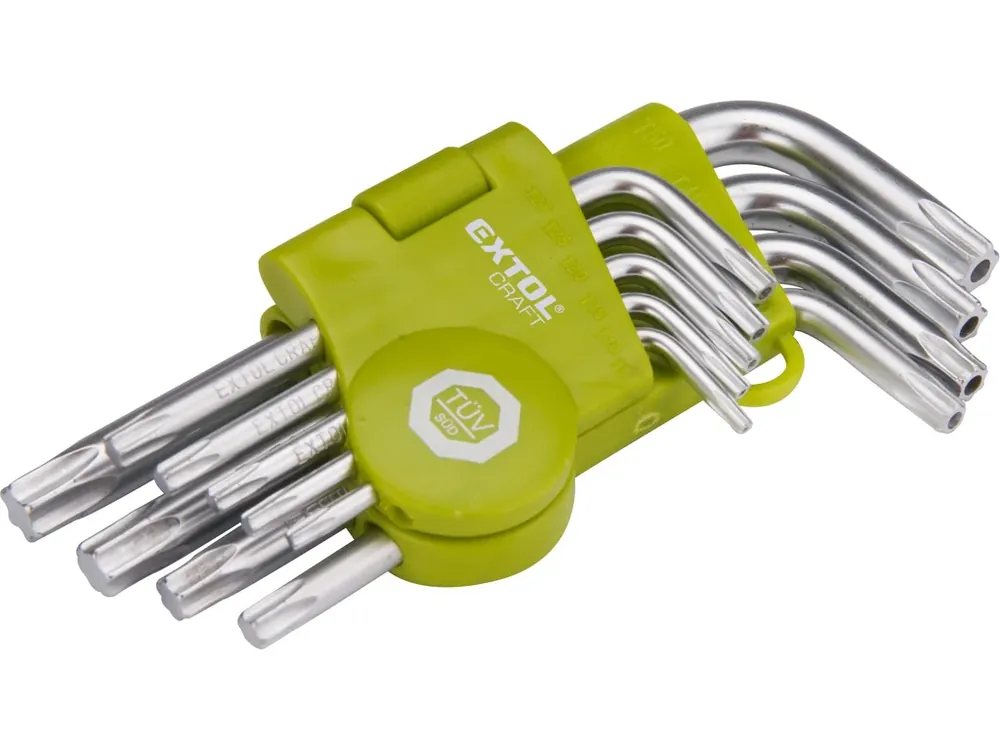 L-klíče TORX, sada 9ks, T 10-50, krátké Novinka