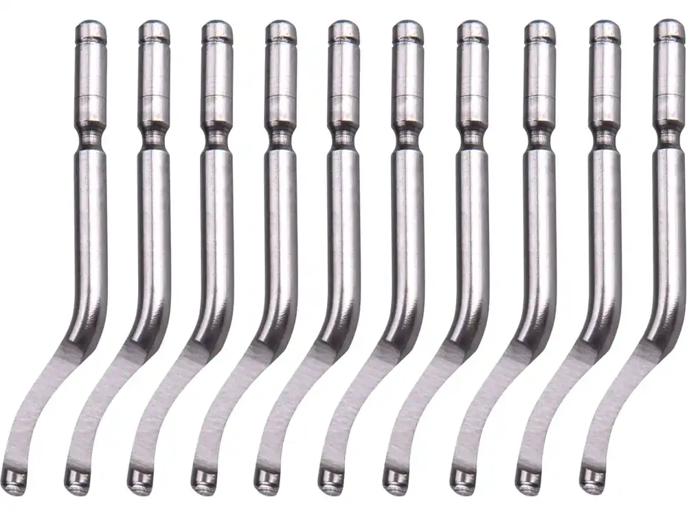 Autentický náhradní čepele 10ks k odhrotovači 8803680, dřík 3,2mm +10ks náhradních čepelí, HSS M35 (5% Co)