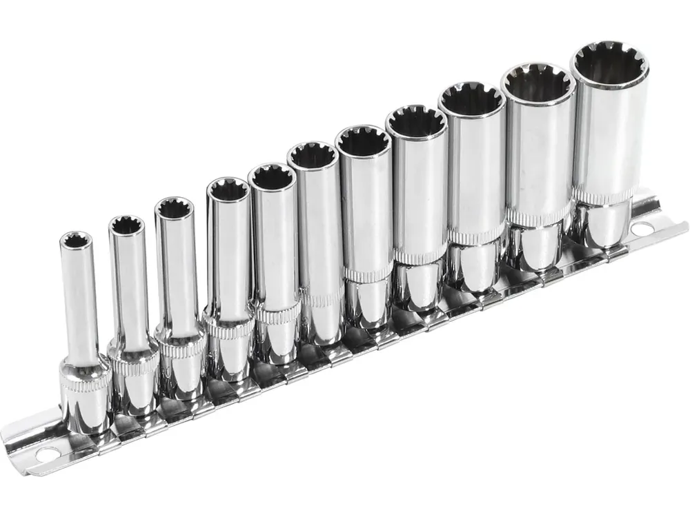 hlavice nástrčné prodloužené, MULTI-LOCK, sada 11ks, 1/4", CrV Víkendová Akce