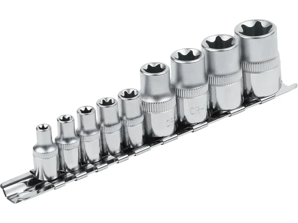hlavice nástrčné vnitřní TORX , sada 9ks, 1/4",1/2", CrV Akční Nabídka