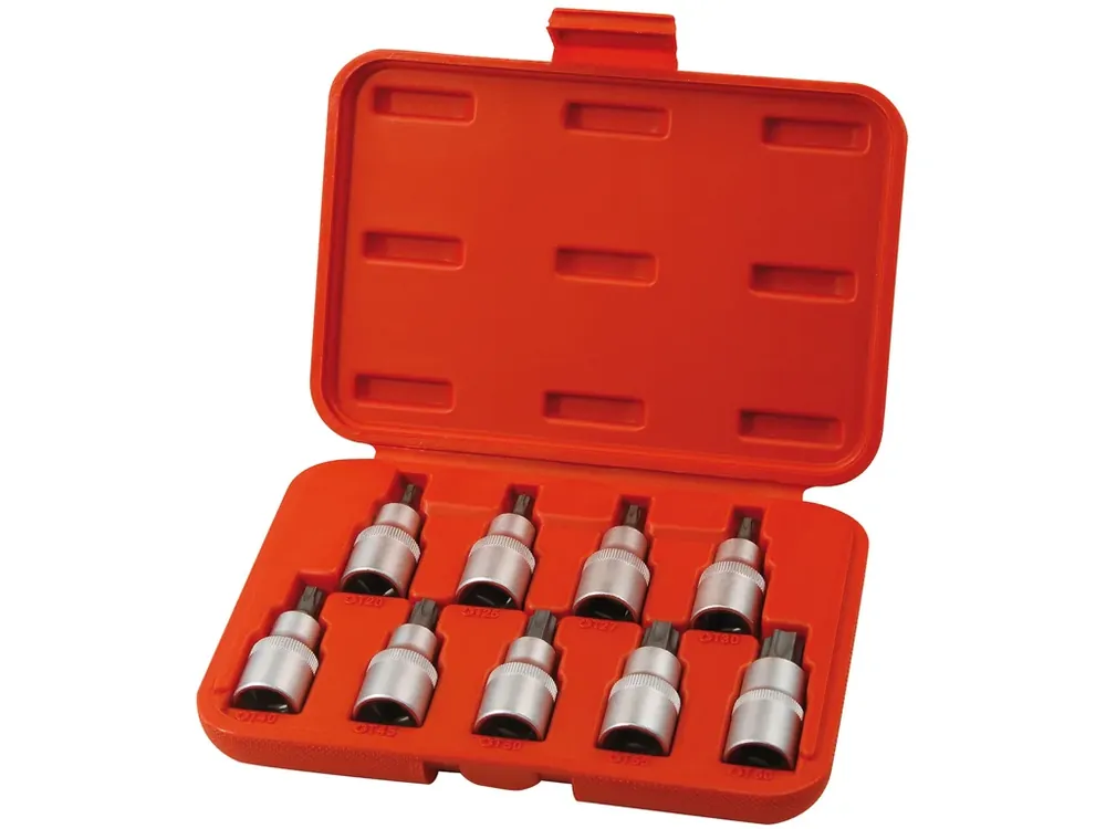 hlavice zástrčné TORX, sada 9ks, 1/2", CrV/S2 Expresní Doručení