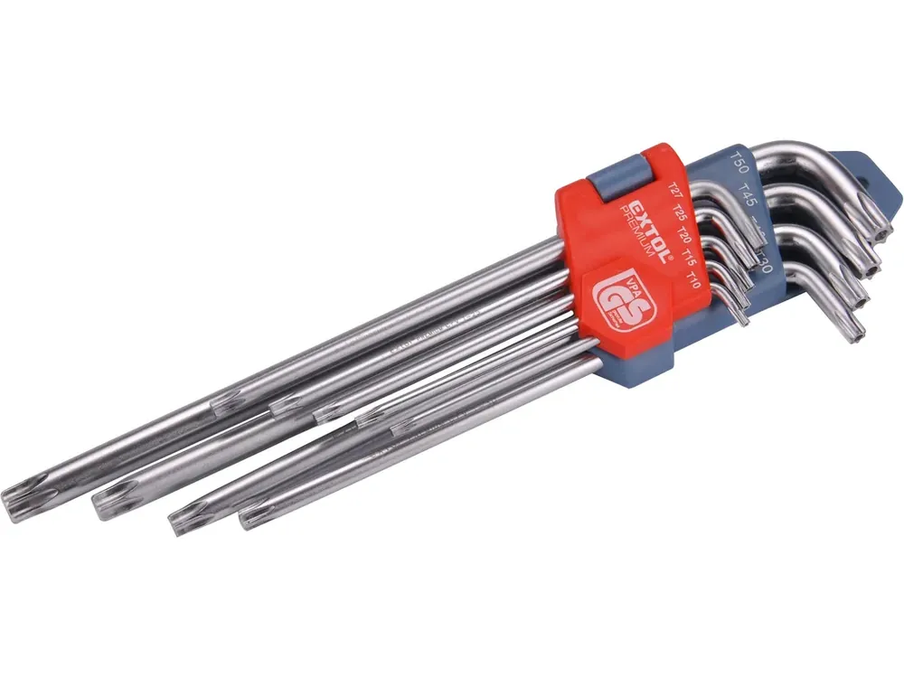 L-klíče TORX prodloužené, sada 9ks, T10-50 Akce