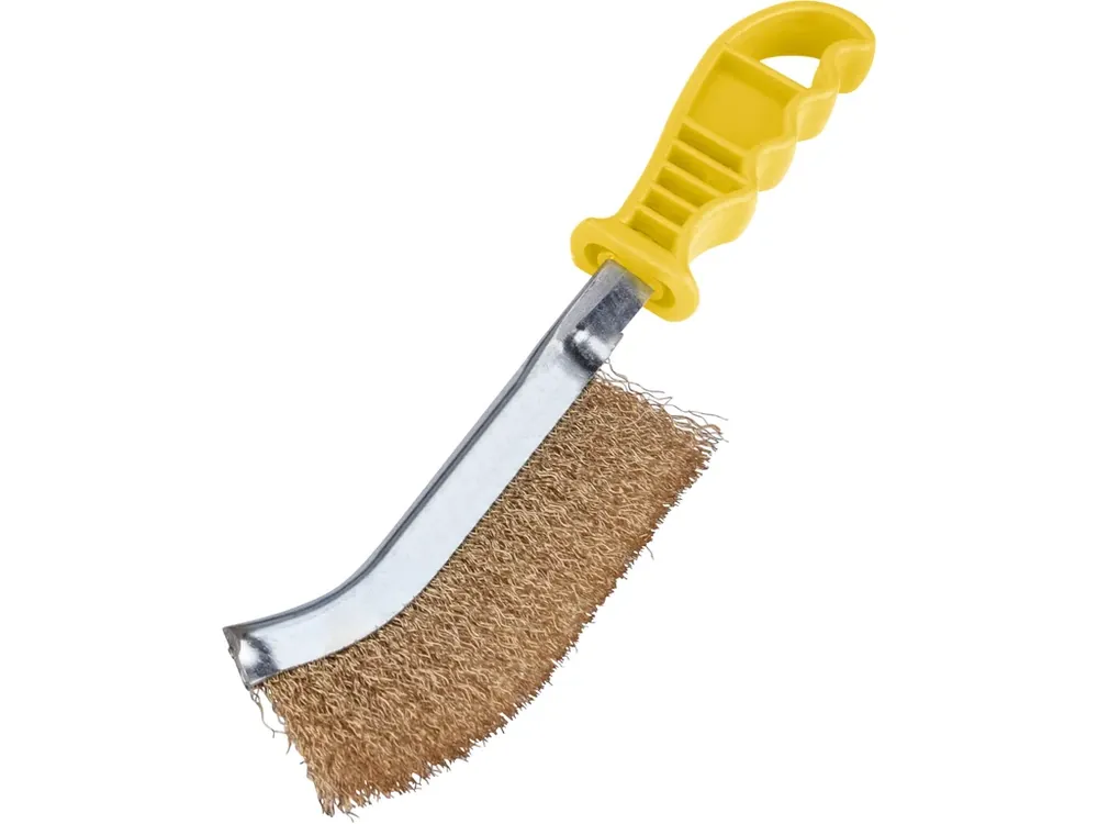 Nízká Cena kartáč ocelový pomosazený, plastová rukojeť, 240mm