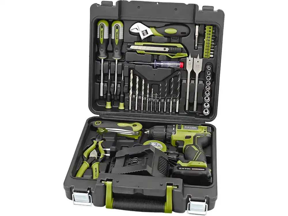 Výhodná Nabídka vrtací šroubovák aku, BRUSHLESS, 12V Li-ion s nářadím, sada 46ks