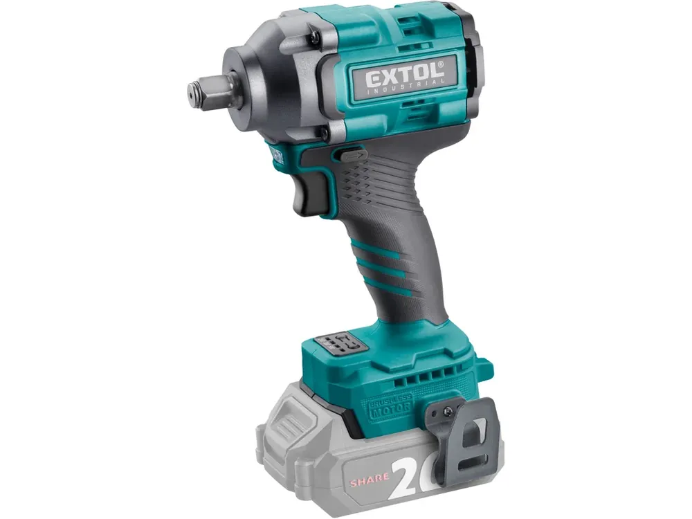 Nová Kolekce utahovák rázový 1/2" aku SHARE20V, 500Nm, BRUSHLESS, bez baterie a nabíječky