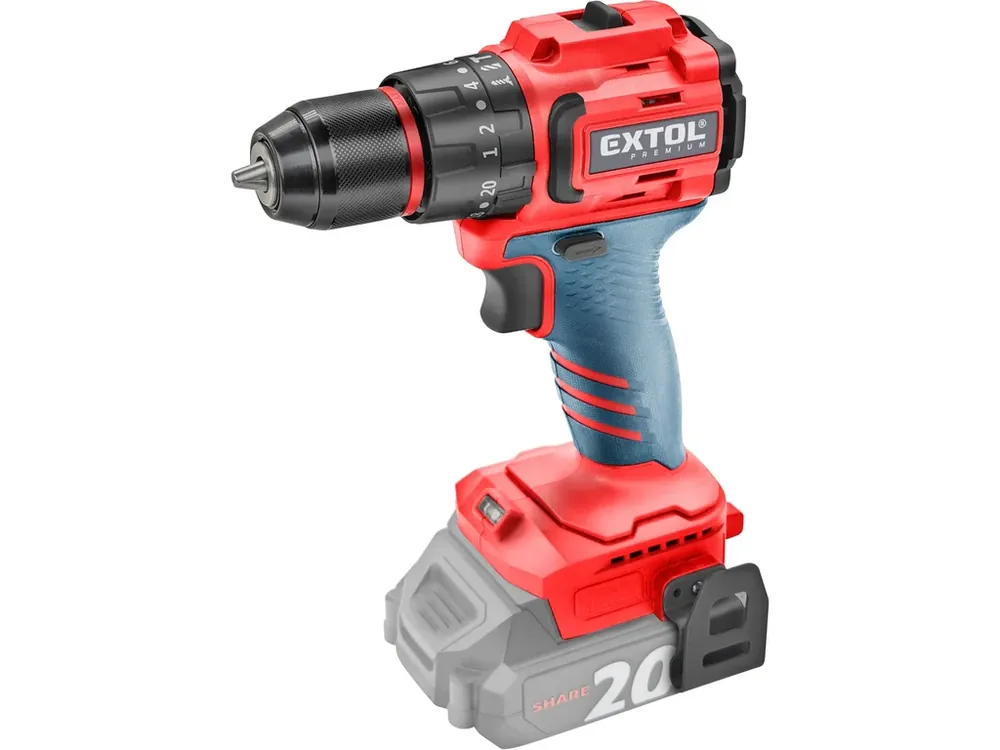 vrtací šroubovák aku s příklepem SHARE20V, BRUSHLESS, bez baterie a nabíječky Sleva