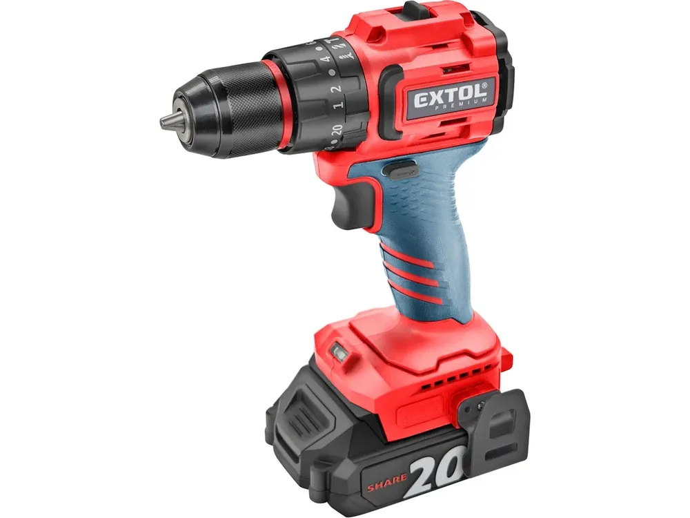 vrtací šroubovák aku s příklepem SHARE20V, BRUSHLESS, 2Ah Vysoce Kvalitní