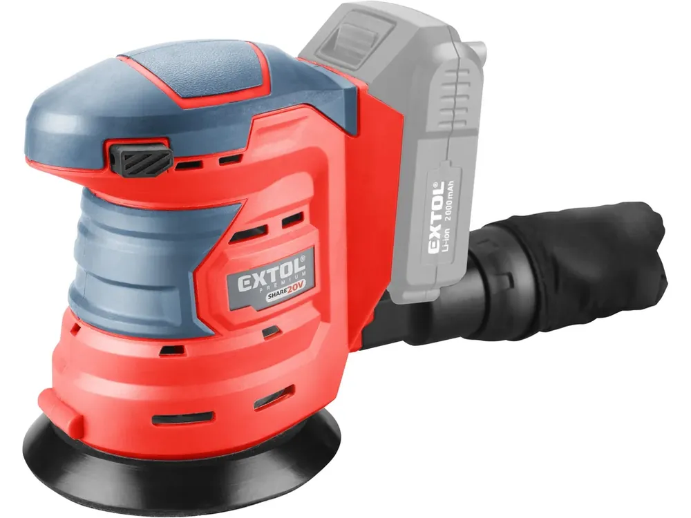 Autentický bruska excentrická aku SHARE20V, 125mm, 20V Li-ion, bez baterie a nabíječky