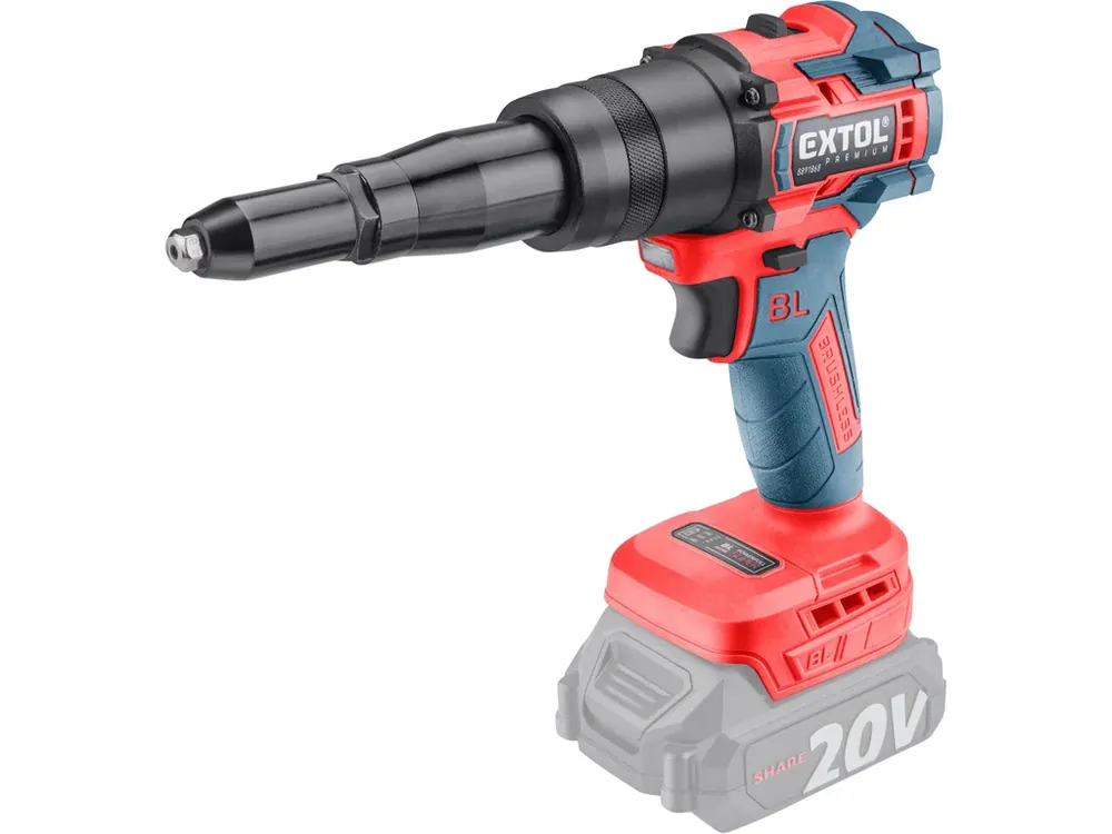 Originální pistole nýtovací aku SHARE20V, BRUSHLESS, bez baterie a nabíječky