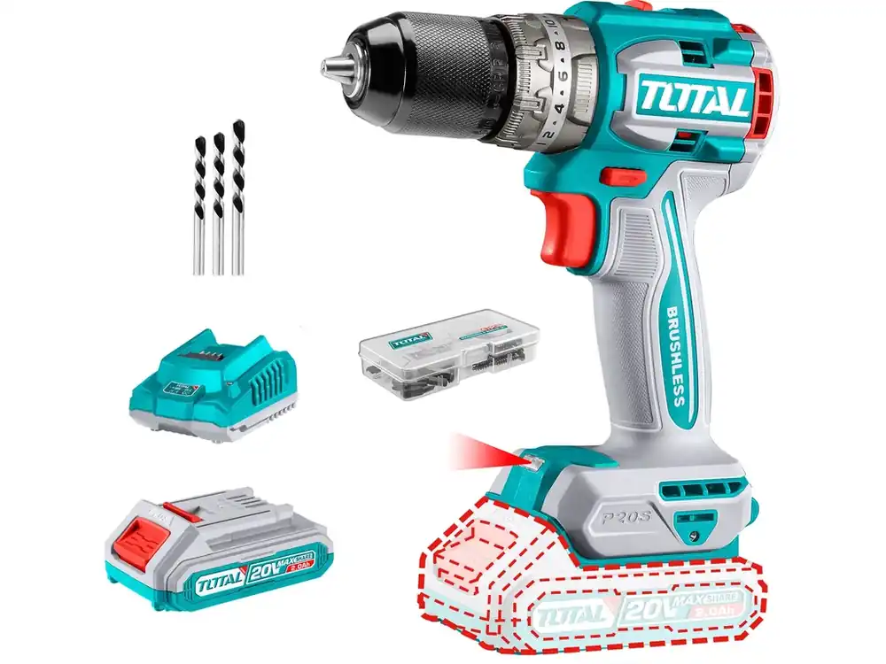 Oblíbený Vrtací šroubovák AKU s příklepem, brushless, 20V Li-ion (2x), industrial