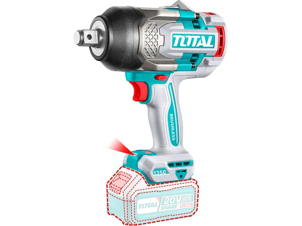Výprodej Utahovák rázový AKU 3/4", BRUSHLESS, 1350Nm, 20V Li-ion, industrial, bez baterie a nabíječky