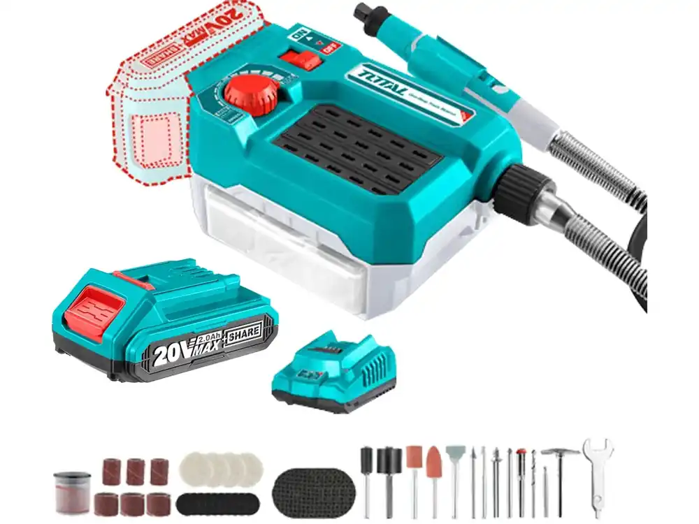 Bruska přímá AKU, 20V Li-ion, 2000mAh, s baterií a nabíječkou Akční Nabídka
