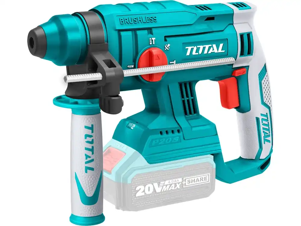 Kladivo vrtací a sekací AKU, SDS Plus, Brushless, 20V Li-ion, 2000mAh, 1,5J, bez baterie a nabíječky, industrial Omezená Nabídka