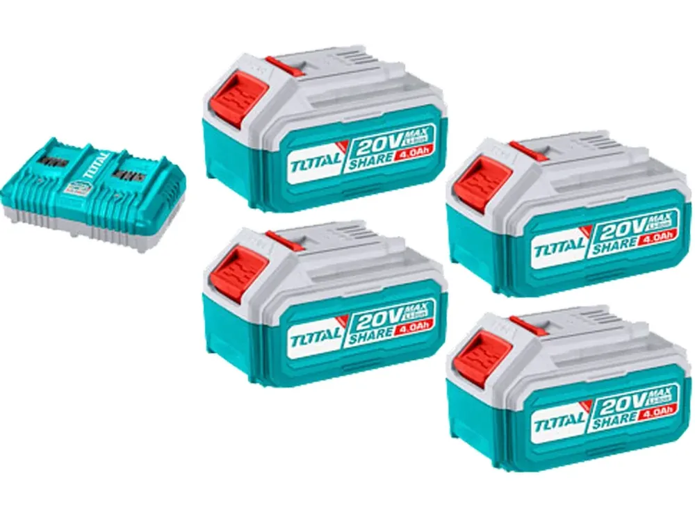 Sada baterií a nabíječky, 20V Li-ion, 4000mAh, industrial Expresní Doručení