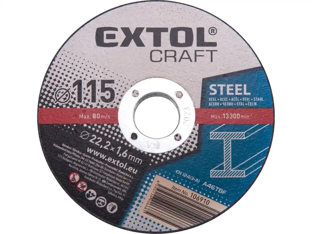 kotouče řezné na kov, 5ks, O 115x1,6x22,2mm Vysoce Kvalitní