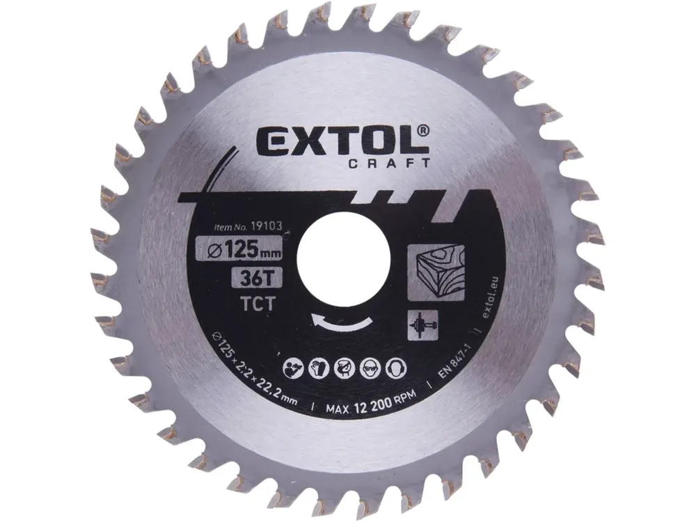 kotouč pilový s SK plátky, O 125x2,2x22,2mm, 36T Vysoce Kvalitní