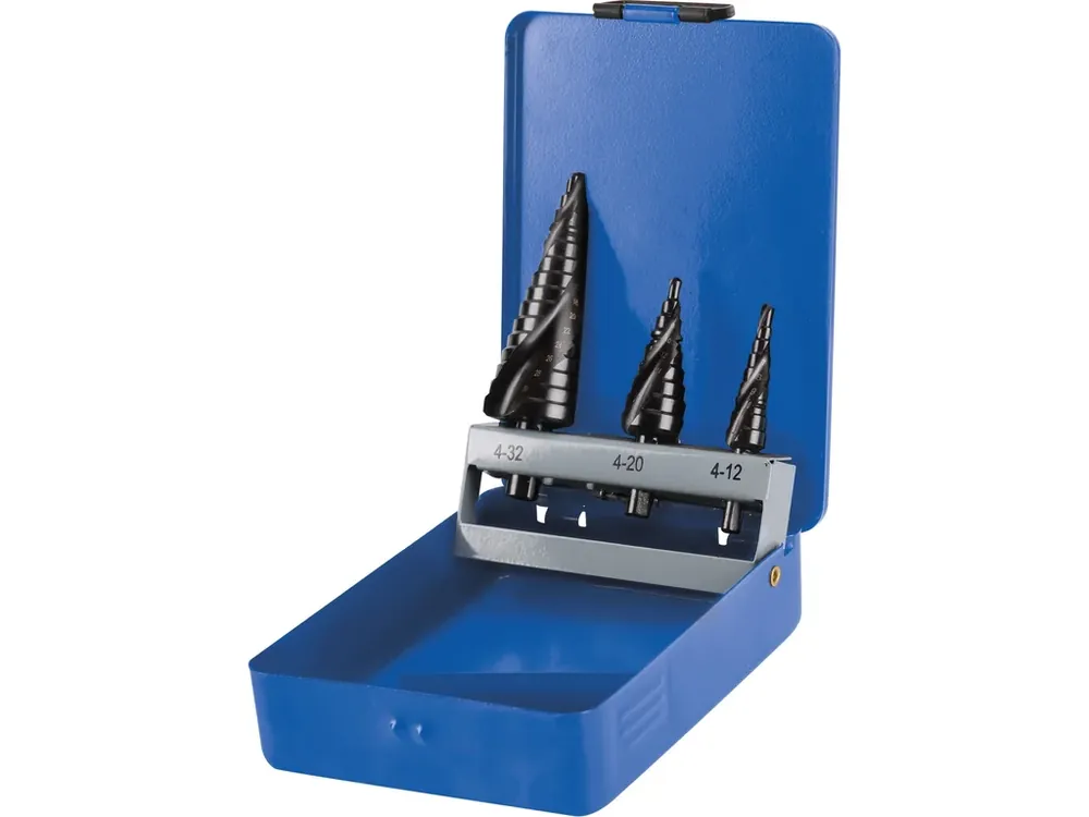 Speciální Cena vrtáky stupňovité, sada 3ks, O 4-12/1mm, O 4-20/2mm, O 4-32/2mm, HSS