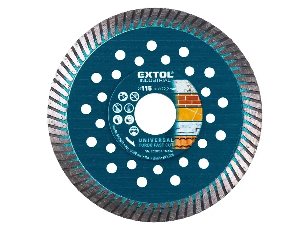 kotouč diamantový řezný, turbo Fast Cut, suché i mokré řezání, O 115x22,2x2mm Nejlepší Cena