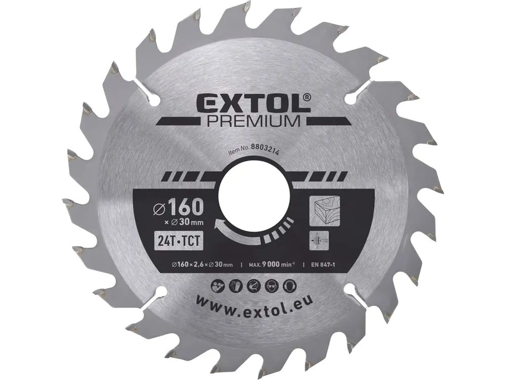kotouč pilový s SK plátky, O 160x2,6x30mm, 24T Vysoce Kvalitní
