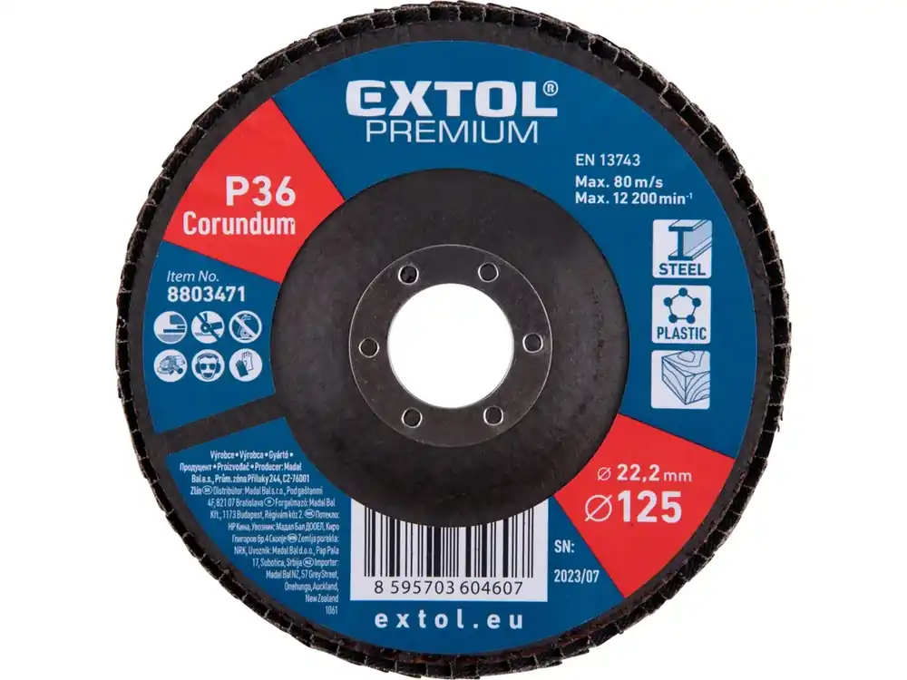 Časově Omezené kotouč lamelový šikmý korundový, O125mm, P36