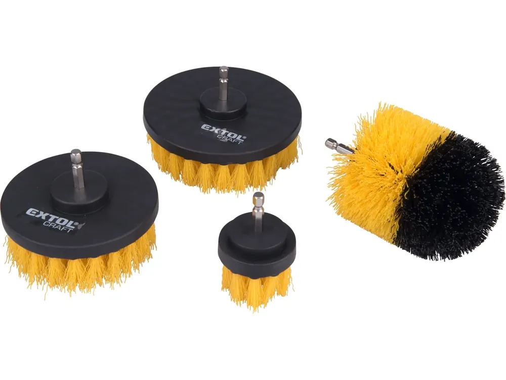 sada čistících kartáčů na vrtačku 4ks, stopka 1/4"x25mm Nízká Cena