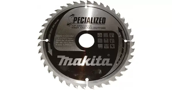 Kotouč pilový dřevo SPECIALIZED se zapuštěnými zuby 190x2x30mm 40Z Makita B-33180 Časově Omezené