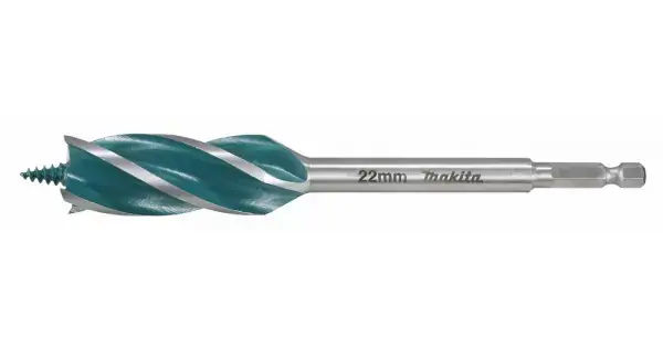 Vrták do dřeva čtyřbřitý šestihran 1/4" 22x165mm Makita E-26674 Sleva