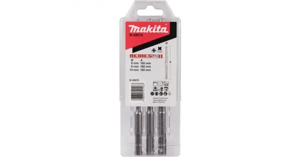 Kup Teď Sada vrtáků SDS-Plus čtyřbřité Nemesis II, 3 ks v plastové krabičce Makita B-59075