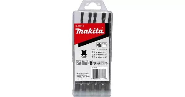 Jen Po Omezenou Doba Sada 5ks vrtáků SDS-plus Makita D-58914