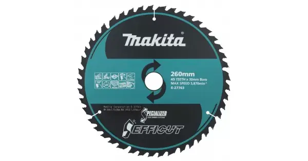 Kotouč pilový dřevo Efficut 260x2.15x30mm 45Z Makita E-27763 Značkový
