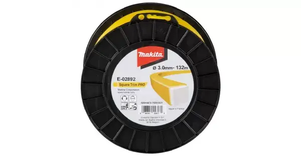 Struna nylonová Pro 3,0mm, 132m, žlutá, hranatá Makita E-02892 Vysoce Kvalitní
