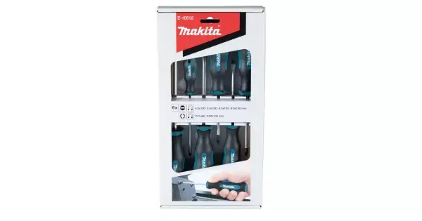 Sada šroubováků 6 ks (4 ks SL+2 ks PZ) Makita E-10512 Autentický