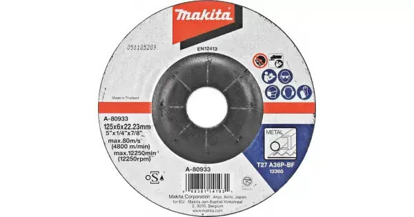 Must-Have Brusný kotouč 125x6x22mm ocel Makita A-80933