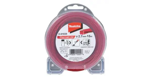 Struna nylonová speciální pro aku stroje 2,7mm, červená, 15m Makita E-01828 Nová Kolekce