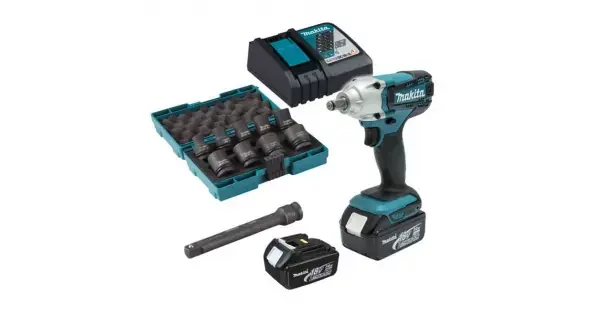 Značkový Aku rázový utahovák 2x3,0Ah 18V Makita DTW190JX3