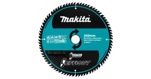 Nízká Cena Kotouč pilový dřevo Efficut 260x2.15x30mm 80Z Makita E-29577