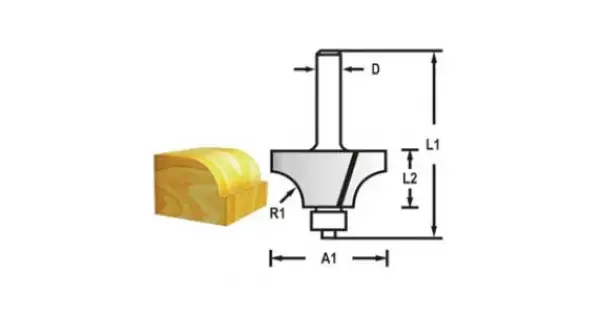 Zaoblovací fréza s ložiskem stopka 8 mm,31,8x17x58 mm R 9,5mm Makita D-48549 Sleva