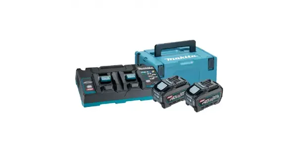 Sada Li-ion XGT 40V 2x5,0Ah + dvojnabíječka DC40RB + Makpac Makita 191U13-9 Aktuální