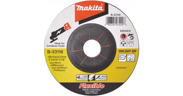 Speciální Cena Kotouč brusný pružný 125x4x22,23mm Makita B-53110