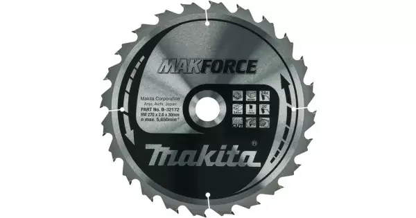 Akční Cena Kotouč pilový dřevo MAKFORCE 270x2,6x30mm 24Z Makita B-32172