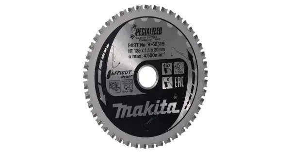 Akční Nabídka Kotouč pilový ocel Efficut 136x1,1x20mm 45Z Makita B-69319