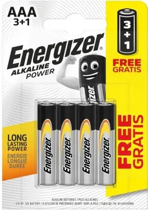 Bezpečná Platba Energizer Alkaline Power mikrotužkové AAA LR03 (3+1)