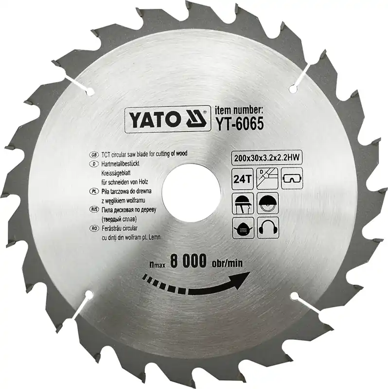 Přímo Od Výrobce Kotouč na dřevo 200 x 30 mm 24z Yato YT-6065