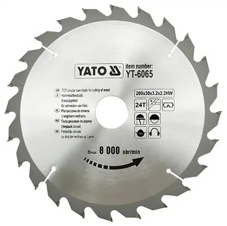 Odeslání Ihned Kotouč na dřevo 205 x 18 mm 24z Yato YT-6066