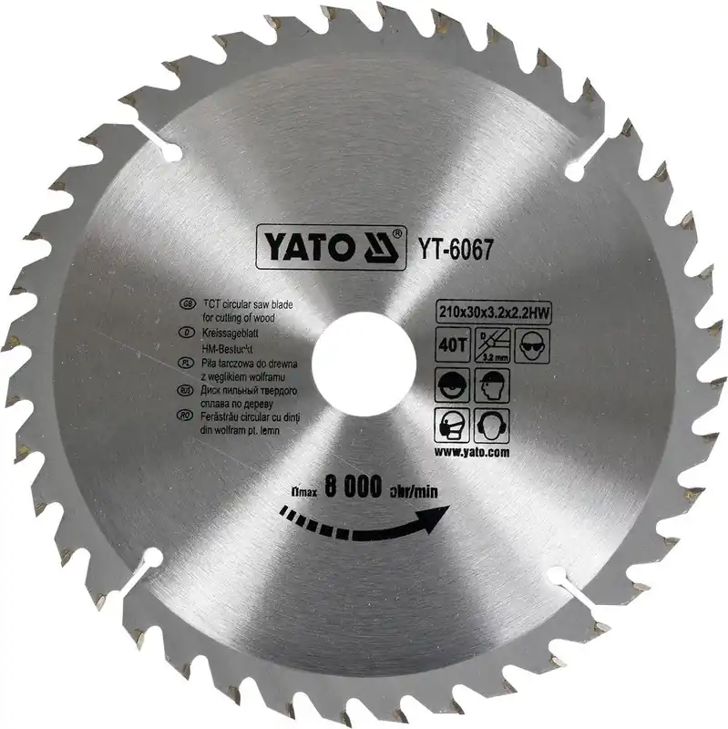 Přímo Od Výrobce Yato kotouč na dřevo 210 x 30 mm 40z - YT-6067