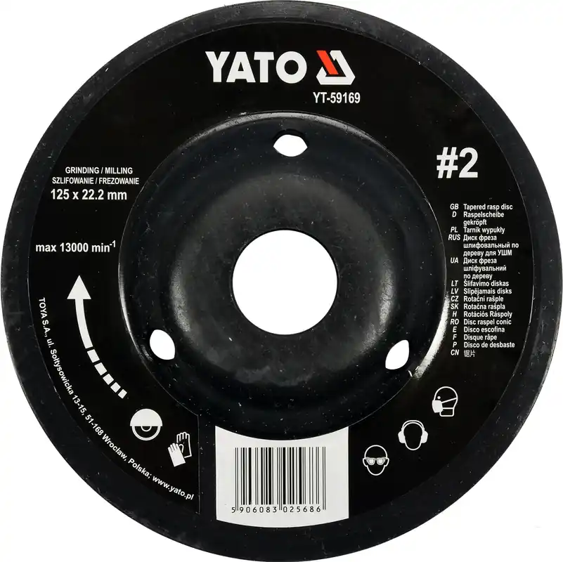Rotační rašple úhlová jemná 125 mm typ 2 Yato YT-59169 Dokud Zásoby Vydrží