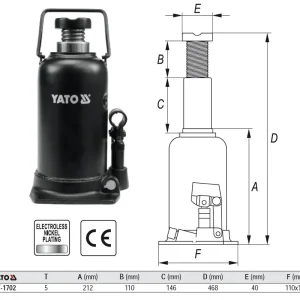 Zvedák hydraulický Yato 5t Dokud Zásoby Vydrží
